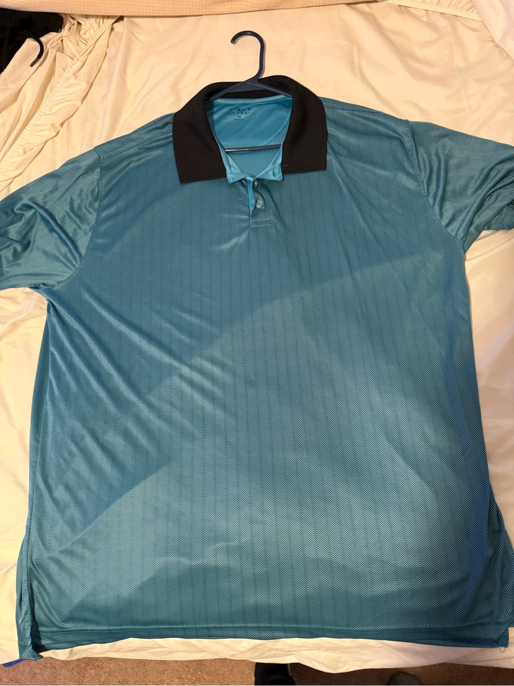 Men's Teal Polo with Black Contrast Collar - Performance Golf Shirt